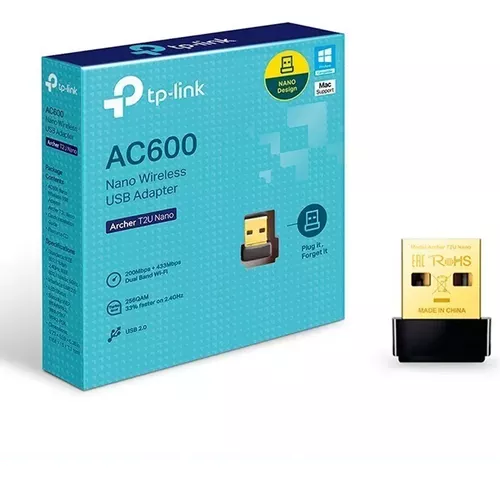 TARJETA WIRELES (WIFI) USB NANO TPLINK AC600 DUAL BAND ARCHER T2U/ 433MBPS A 5GHZ- 200MBPS A 2.4GHZ